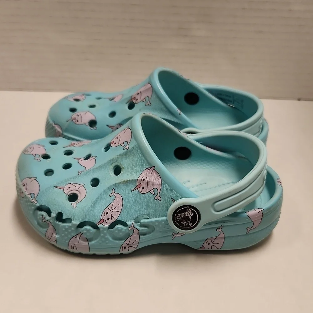 Crocs Narwal Size 9c Blue Lavendar Todder